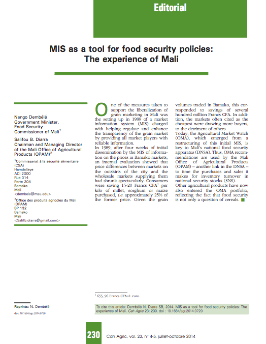 Market Information Systems FARMD CIRAD 